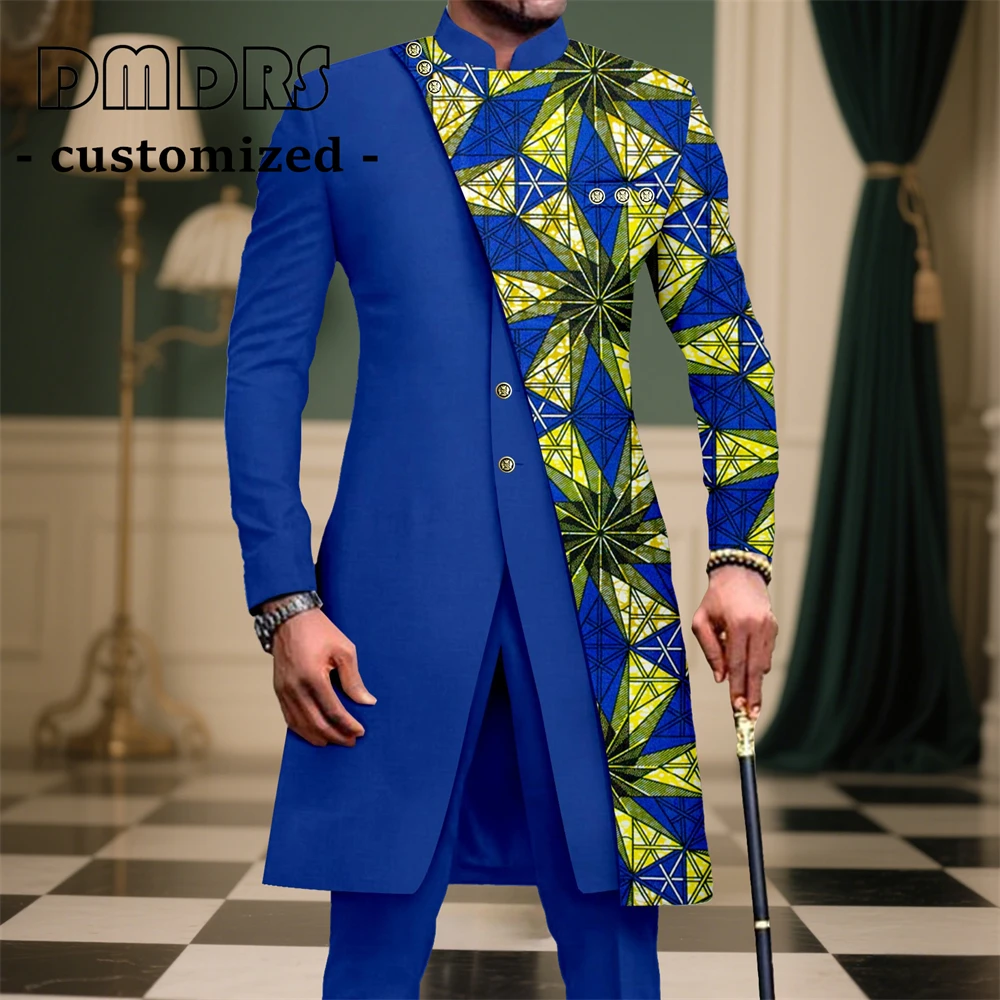 

African Clothing for Men Custom 2 Piece Suit Set Ankara Print Wedding Blazer XS-6XL Plus Size Traditional Outfit