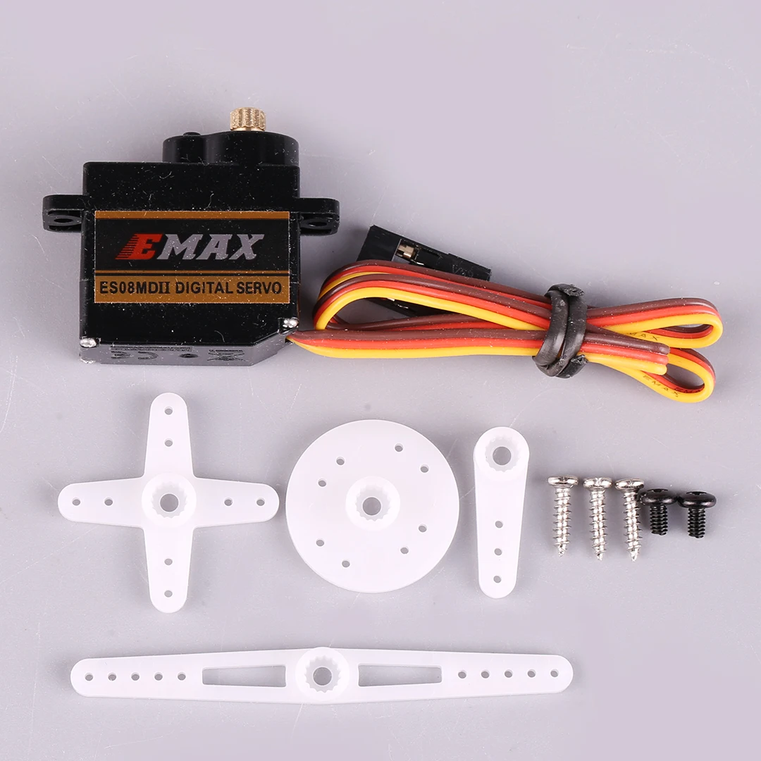 EMAX ES08DII 4.8-6 فولت 9 جرام أجهزة رقمية صغيرة بلاستيكية مع قابس Futaba JR لملحقات طائرة هليكوبتر RC