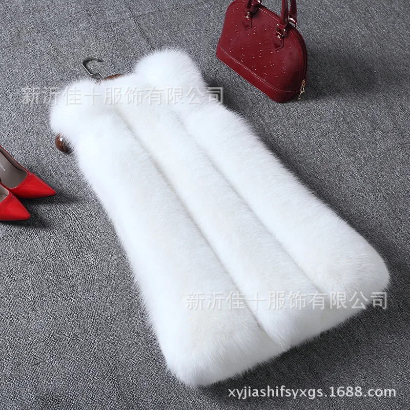 Wholesale Imitation Fox Fur Vest Korean Vest Women's Mid-length Coat Jacket