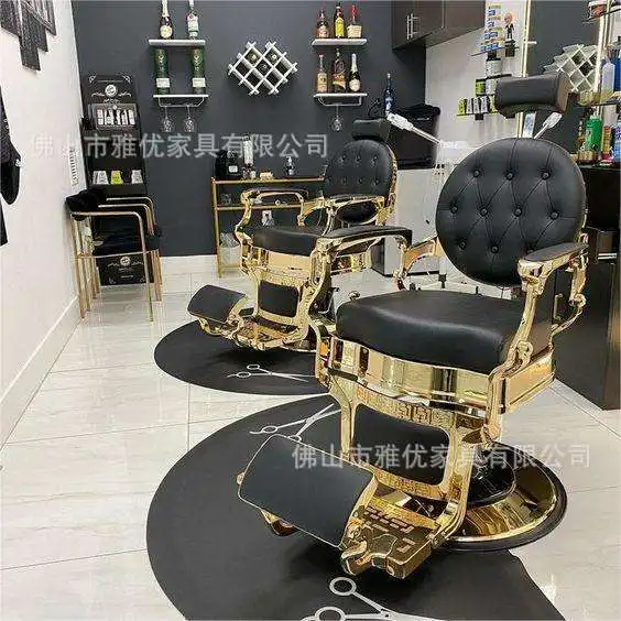 

Retro men's oil head barber chair Internet celebrity hair salon chair hair salon special barber shop hair lift reclining big cha