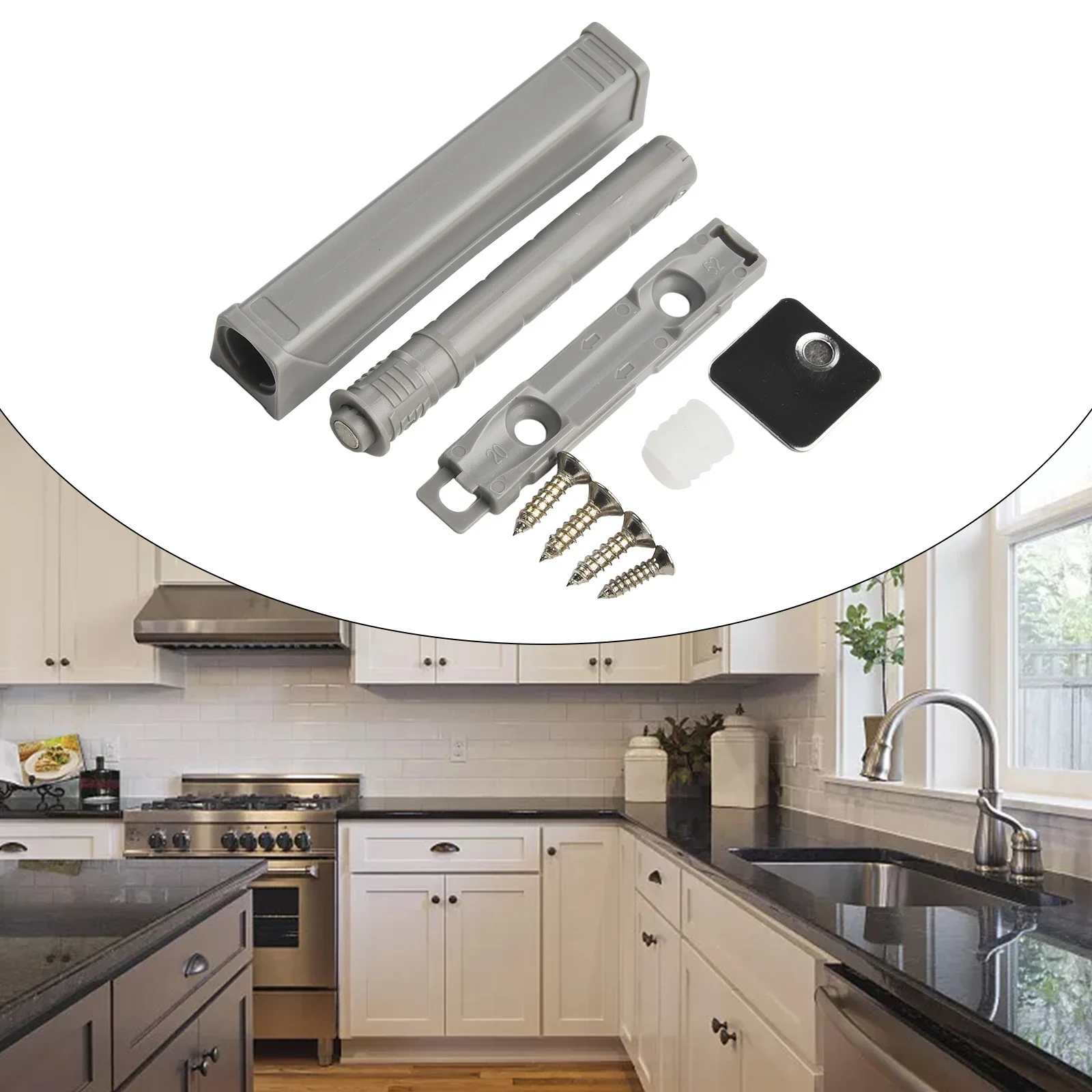 Kitchen Cabinet Door Catch Push To Open Mechanism With Magnetic Tip Spring Loaded Plunger For A Sleek Handle Less Look