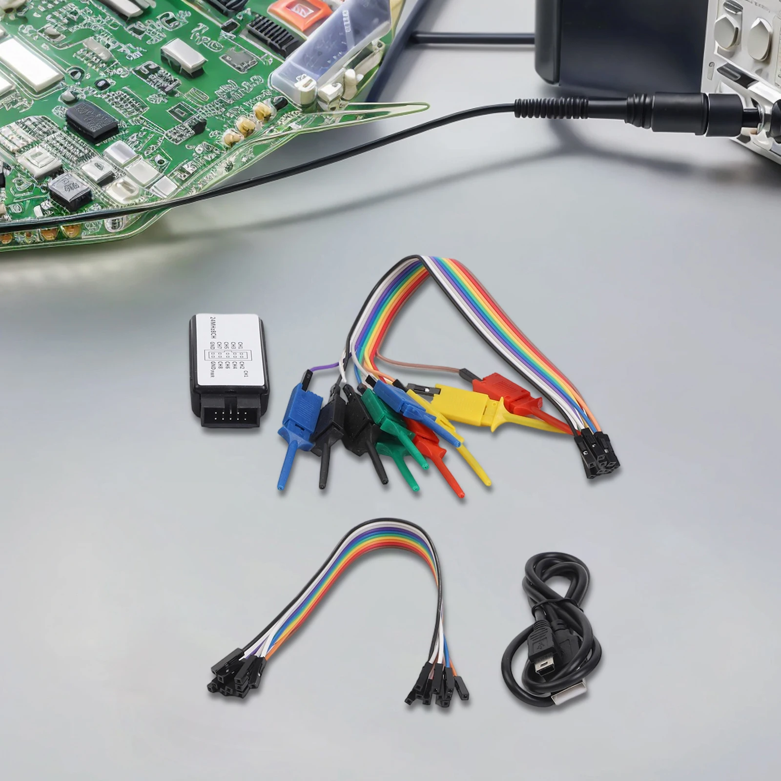 USB for logic Analyzer for Systems 24M Samples and 8 Channels Multi Protocol Analysis for Quick Signal Assessment