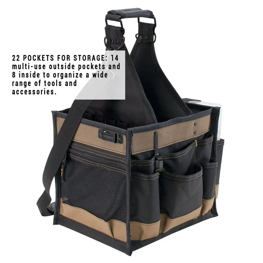 Custom LeatherCraft 1528 Large Electrical and Maintenance Tool Carrier, Black
