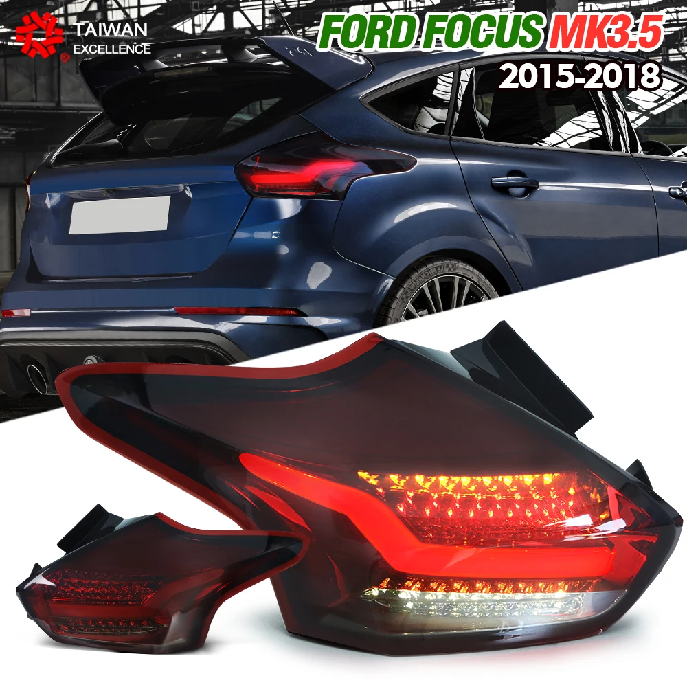 Car Tail Lights Assembly For Ford Focus MK3.5 2015-2018,Fanale posteriore a LED adatto per versione bassa di hatchback