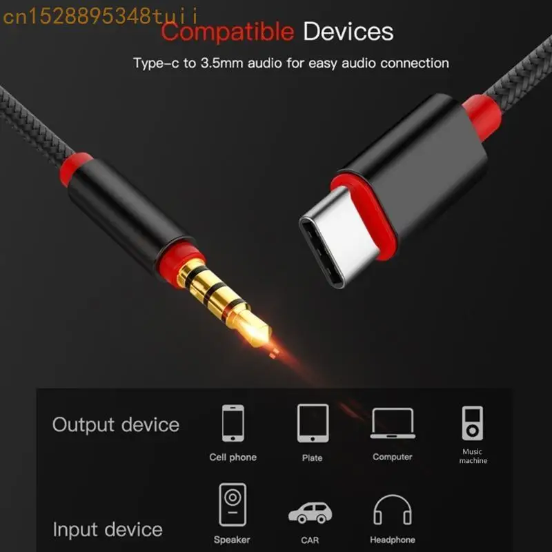Y4QF 3,5 mm bis USB -Typ -C -Konverterkabel -Adapterkabel Niedrigverlustgetriebe Live -Streaming -Soundkartenanschlusslinie