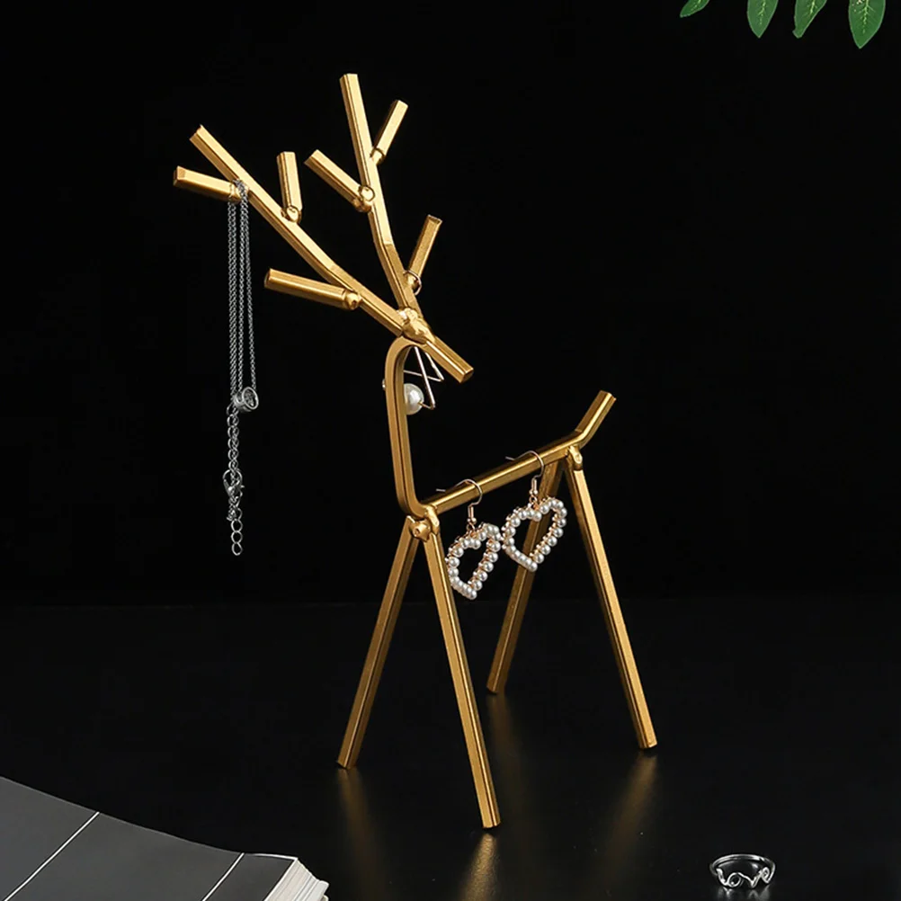 

Jewelry Display Rack Holder Storage ganiser Earring Necklace Deer Shaped Iron Material Creative Design Durable Gift Home Decor