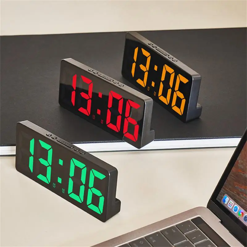 Electronics Bedroom Digital Alarm Clock LED Display Time Night Mode Table Desk Clock Watches Decor Часы Настольные