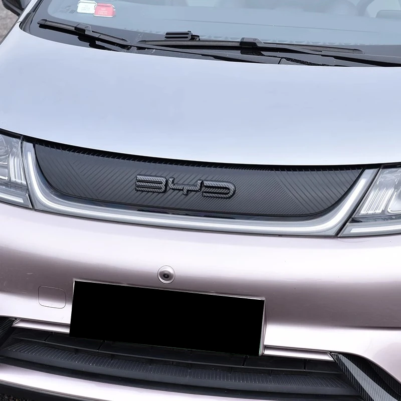 For BYD Dolphin EA1 2024-2026 Front Head Emblem Black Badge Sticker Blackout Exterior Modification Decorative Auto Accessories