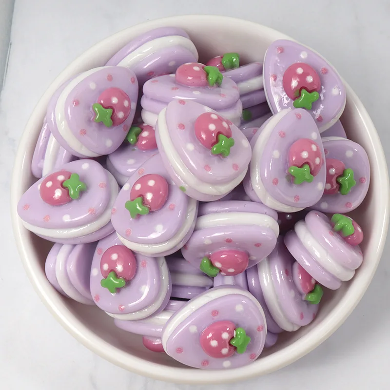 10pc Cartoon Resin Decor Layer Cake Creative Diy Cream Key Chain Sticker Home Decoration Pendant Hairpin Resin Accessories
