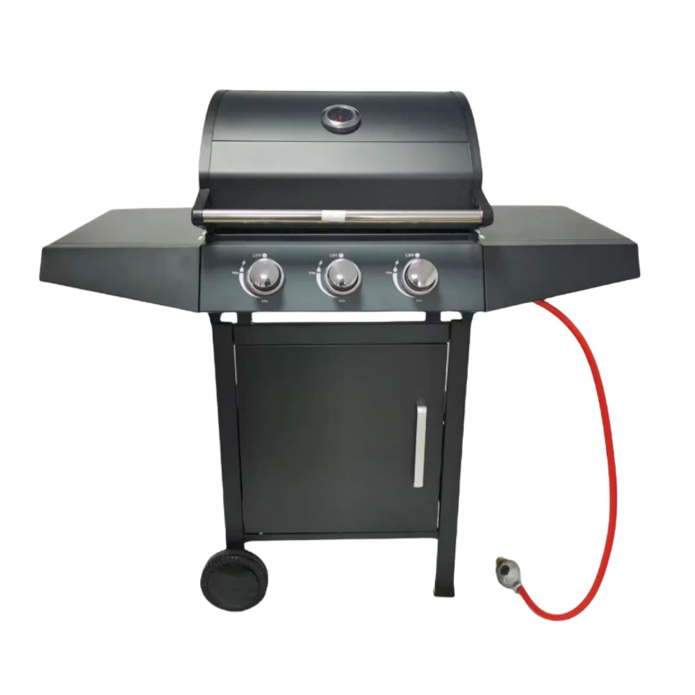 3-Burner Stainless Steel Propane Gas Grill with Two Foldable Shelves for Patio & Garden Chimeneas Product Category