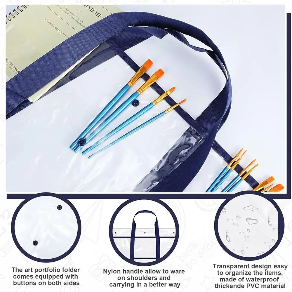 NEW Durable Art Portfolio Bag Waterproof PVC Artwork Organizer Large Capacity Drawing Portfolio Case Student