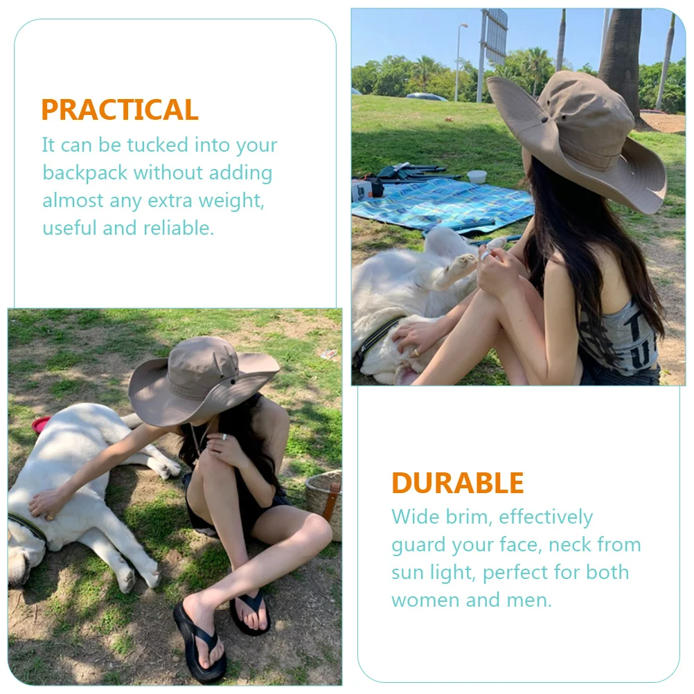 

Sun Visor Wide Brim Bucket Hat for Outdoor The Summer Men Polyester Fisherman Women