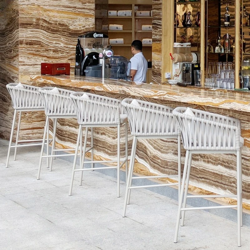 Sillas de Bar nórdicas modernas, muebles de Taburete Alto, diseño de lujo, Mostrador de altura, sala de estar, cocina y exterior, SR50BC