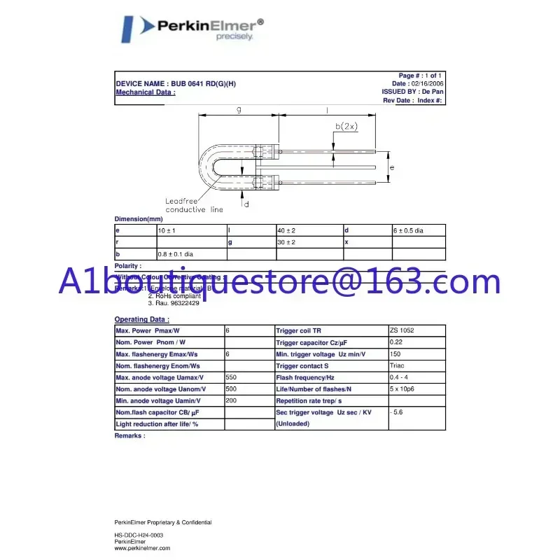 BUB0641 (G) (H) Stroboscope, Nickel Wire Stroboscopic Tube,