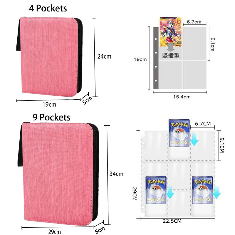 Solid Color Snowflake Fabric Card Binder Collector 400-900 Pockets Playing Trading Card Album Holder Book Portable Storage Case