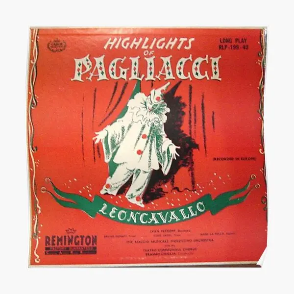 Pagliacci Sad Clown Opera Lp  Poster Room Vintage Modern Home Art Decoration Funny Picture Print Wall Mural Decor No Frame