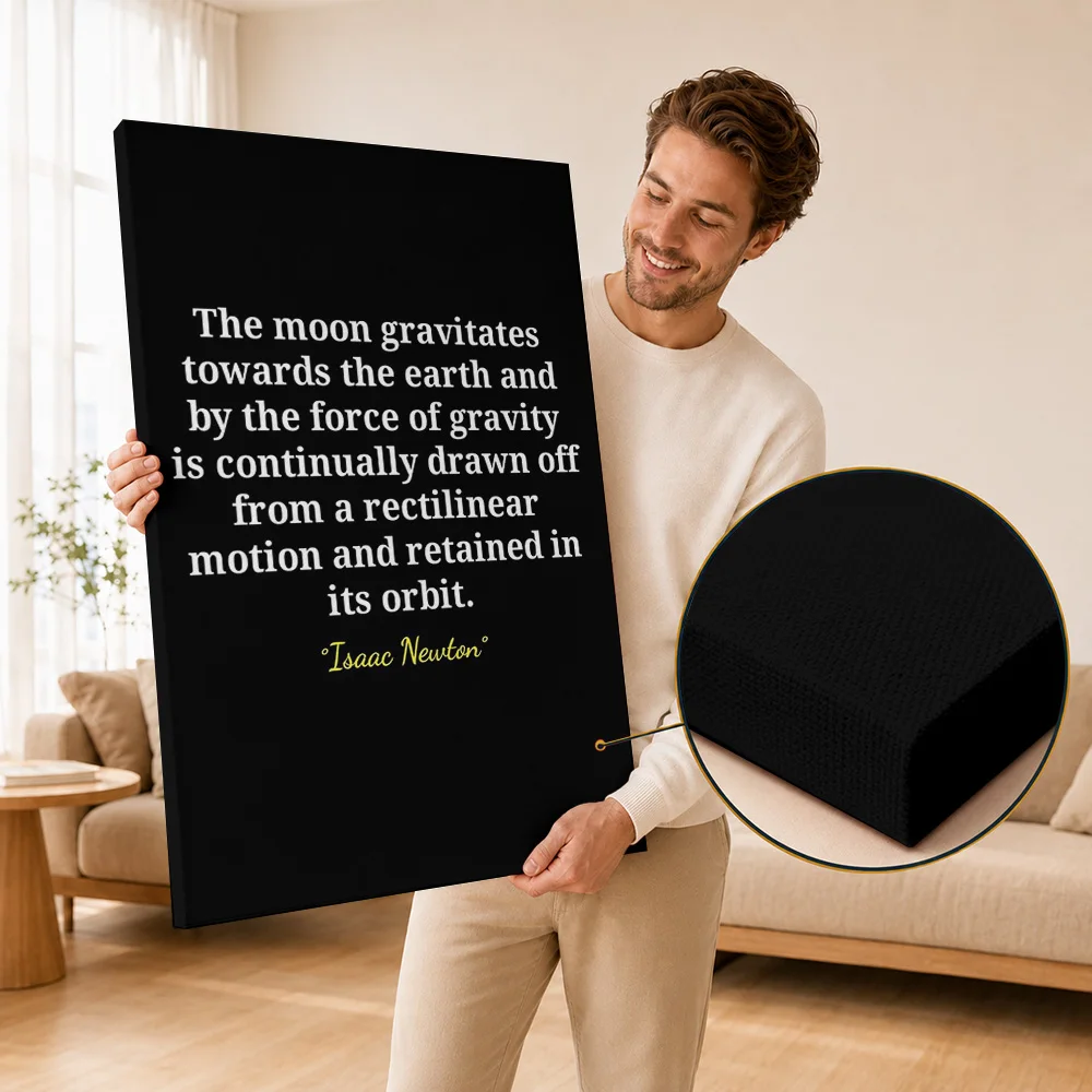 Isaac Newton Canvas Print Posters Vintage Academic Design Wall Decor With Customized Photo For Study Ideal Science Lover Gift