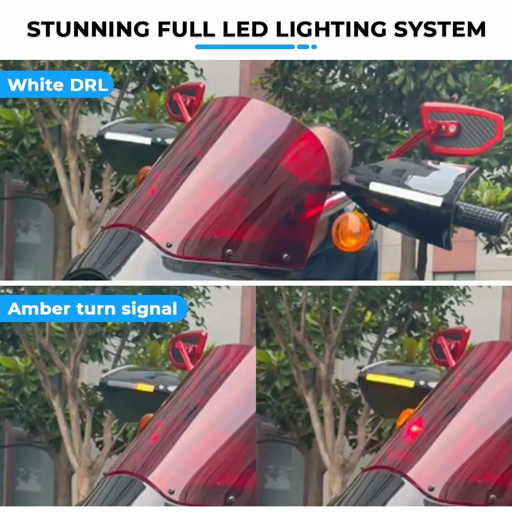 For Harley Touring Street Road Electra Glide FLHX Road King Softail Motorcycle Hand Guard W/ LED Turn Signal DRL Hand Shield view 5
