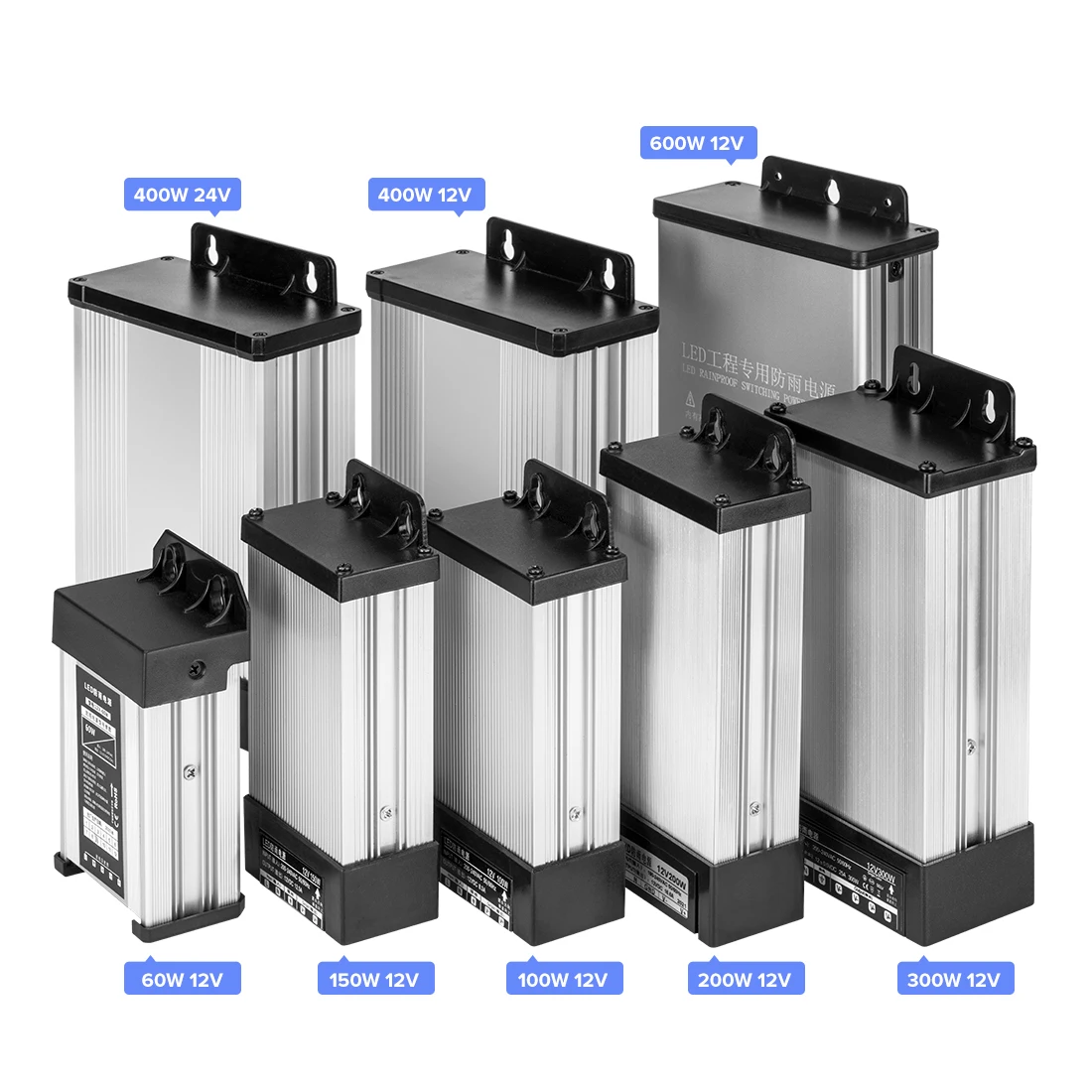 Lighting Transformers AC/DC 12V 24V Switching Power Supply AC180V-240V to DC12V 24V IP65 Rain-proof Power Supply Outdoor