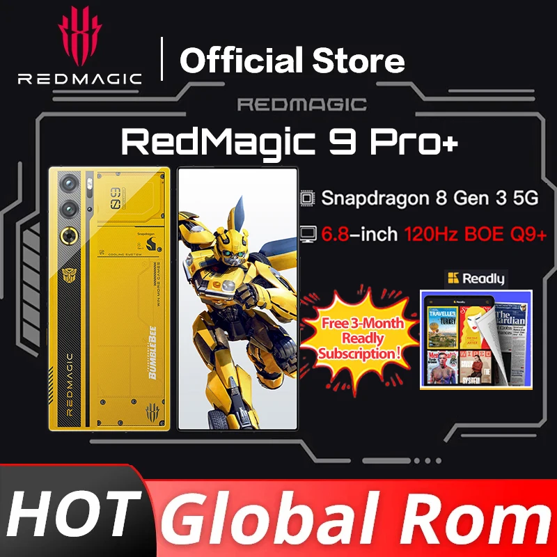 Global Rom Bumblebee Redmagic 9 Pro+ plus 6,8' 120 Hz Snapdragon8 Gen3 Q9+ 5500 mAh 165 W Schnelllade-5G-Smart-Gaming-Telefon