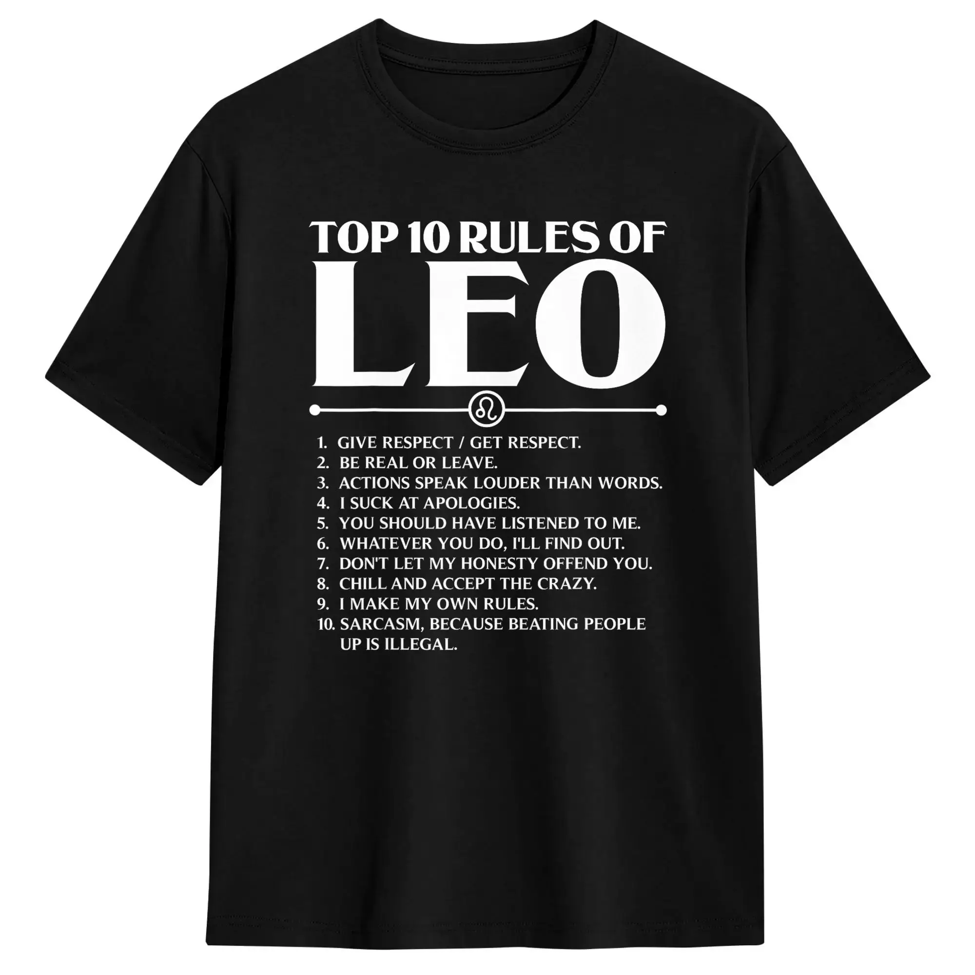 Couple T-Shirt Horoscope Symbols Astrology Sign Top 10 Rules Of Leo T-Shirts Trending  Summer Tees Y2K Basic Pure Cotton Tops