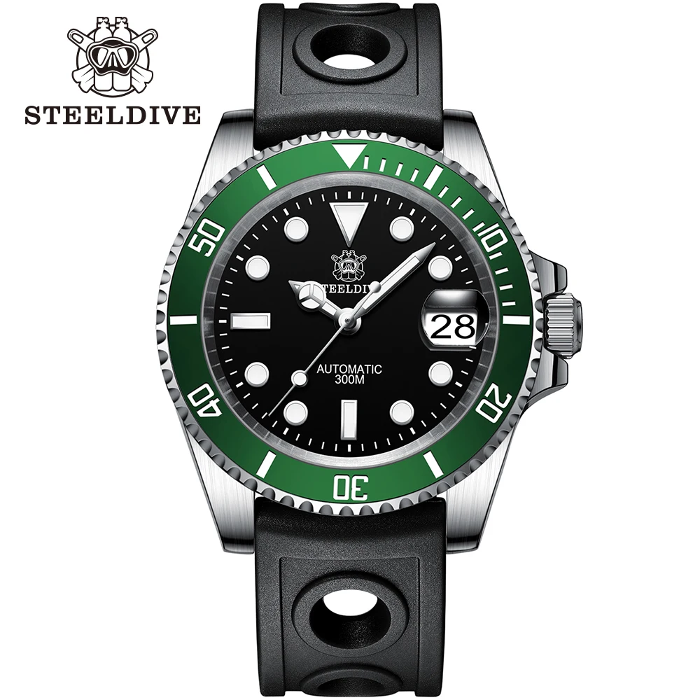 SD1953 STEELDIVE merk keramische bezel 41 mm Steeldive 30ATM waterbestendig NH35 automatisch herenduikhorloge met gefreesde sluiting
