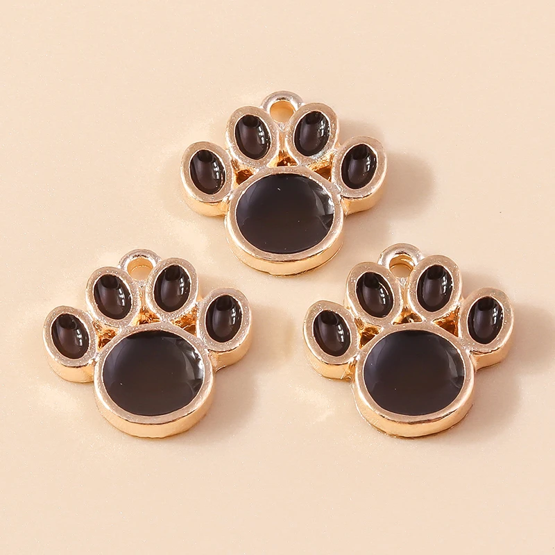 20 Stück Cartoon-Tier-Hunde-Anhänger, Emaille-Pfotenabdruck-Charms für Schmuckherstellung, Ohrringe, Halsketten, Armbänder, DIY-Geschenke – Detail 27
