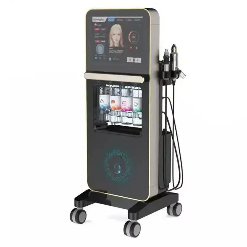 อุปกรณ์บํารุงผิวหน้าออกซิเจน 4-in-1 CO2 Bubble Cleanser, Hydra Peel Exfoliator รักษาสิว - ทําความสะอาดรูขุมขนลึก & ต่ออายุผิว