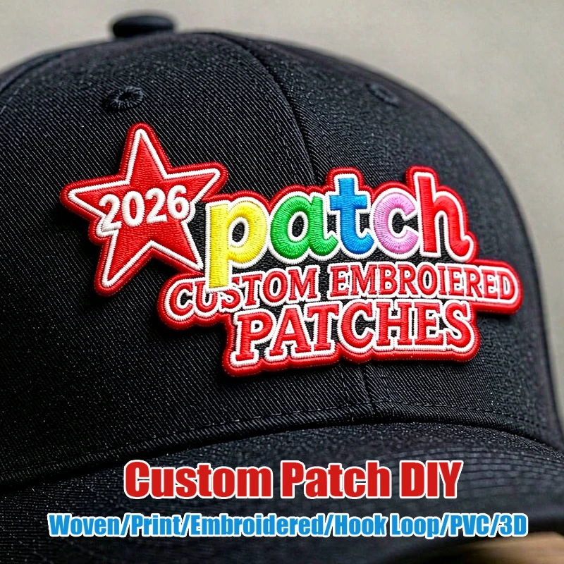 Prajna Custom Your Own Patch - Custom Company Team Logo Pattern - Iron On Patches, Embroidered/Print/Woven, Hook & Loop Badges