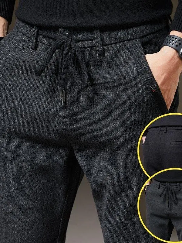 

Men's Straight Leg Casual Pants Autumn Winter Thiened Fce Lined Loose Fit Trendy Slimming New 2025 Long Trousers