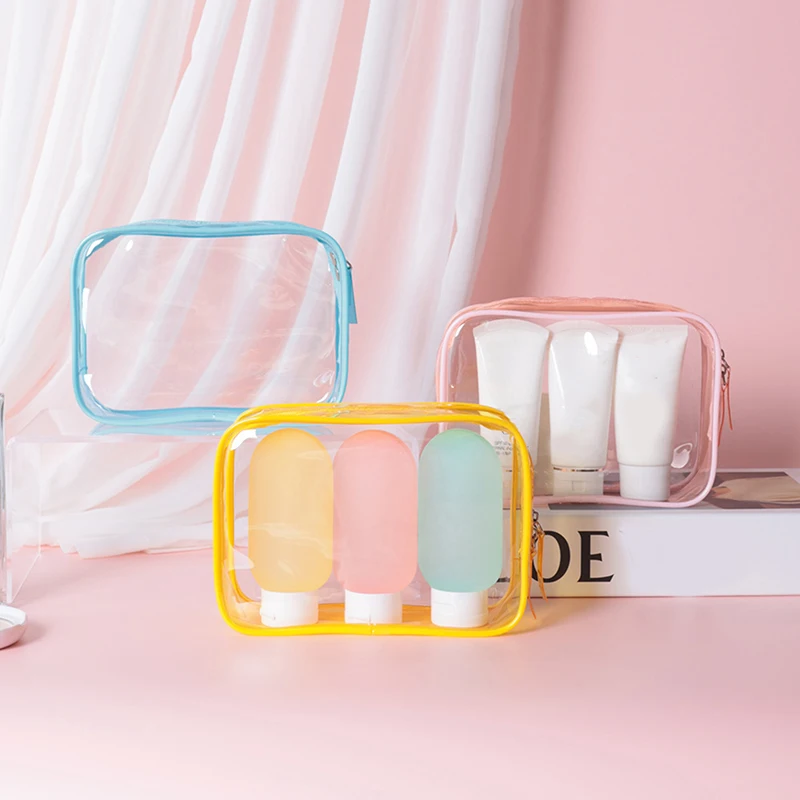 

Transparent PVC Bags Travel Organizer Clear Makeup Bag Beautician Cosmetic Bag Beauty Case Toiletry Bag Make Up Pouch Wash Bags