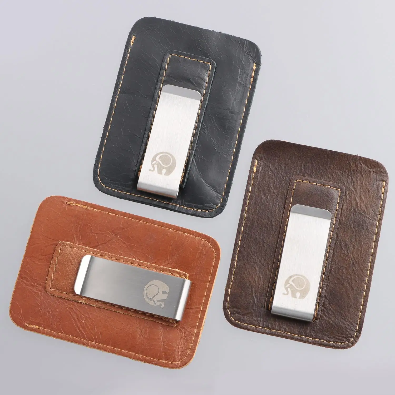 New Genuine Leather Mini Men‘s Wallet High Quality Card Clip Minimalist Wallet Leather Portable Bank Cardholder Wallet For Men