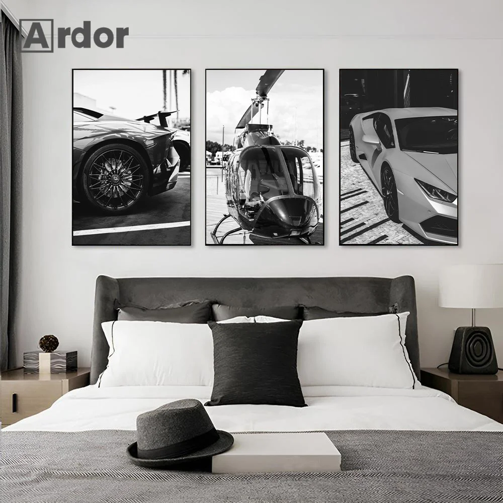 

Vintage Classic Black and White Luxury Cars Poster Vintage Cars Print Nordic Canvas Painting Wall Art Pictures Living Room Decor