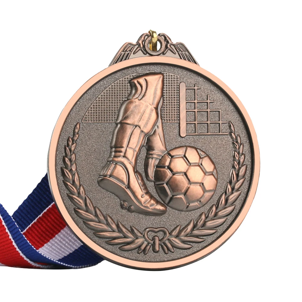 

Sports Competition Awards Medals Zinc Alloy Football Competition Medals Wear-resistant Gold Silver Bronze School Supplies