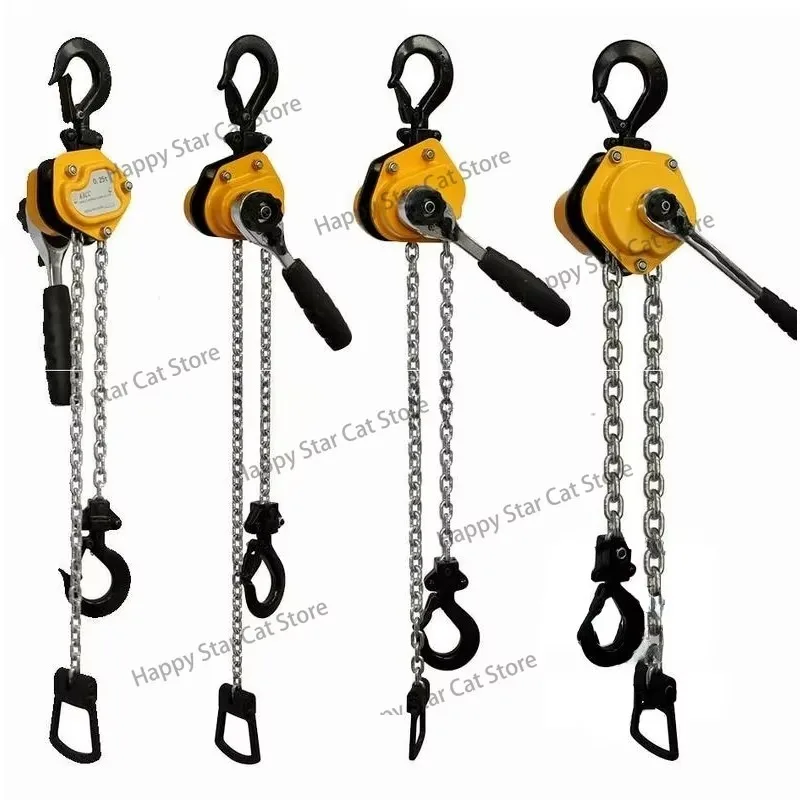 

Mini Hand Chain Hoist Hook Mount Capacity Lift Portable Manual Lever Block Lifting Hand-cranked Gourd 0.25/0.5 Ton 1.5/3Meter