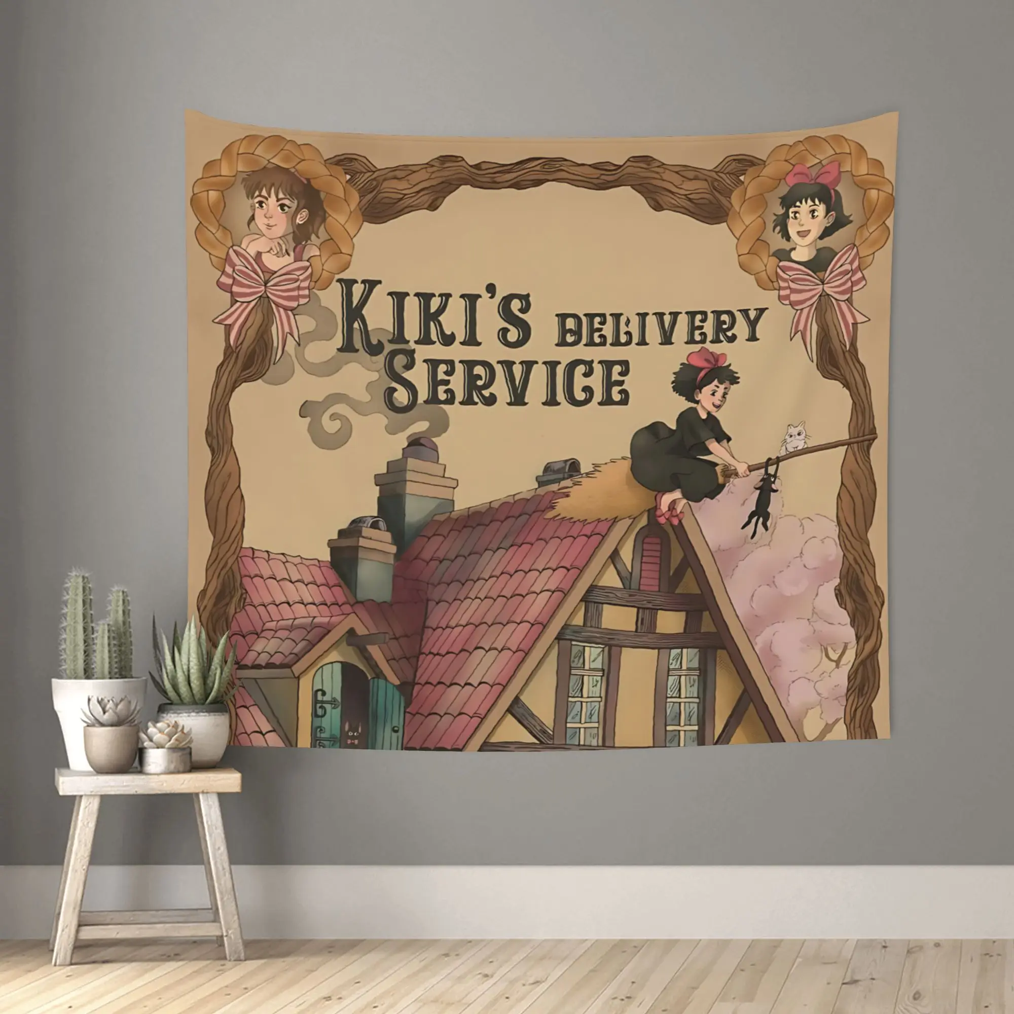 Cutecore Anime Kiki’s Delivery Service Tapestry Room decoration  Home Decoration Tapestry Decor Accessories Cute Room Decor