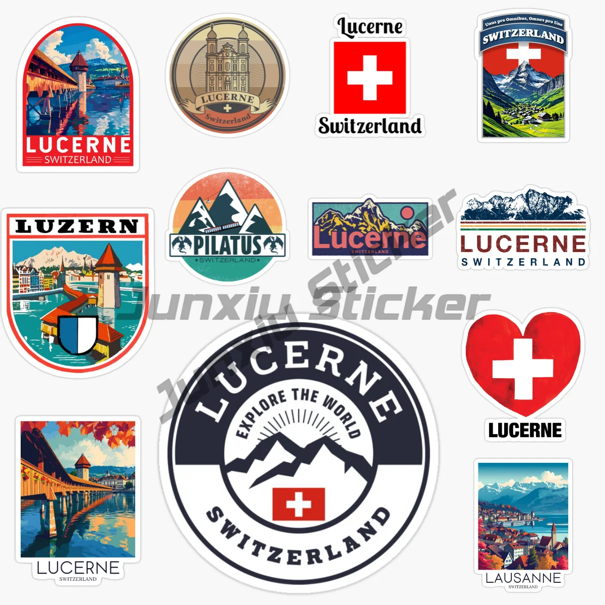 

SWITZERLAND LUCERNE Car Sticker Motorcycle Vinyl Bumper Truck Car Wall Room Bicycle Van Window Decorate PVC Decals