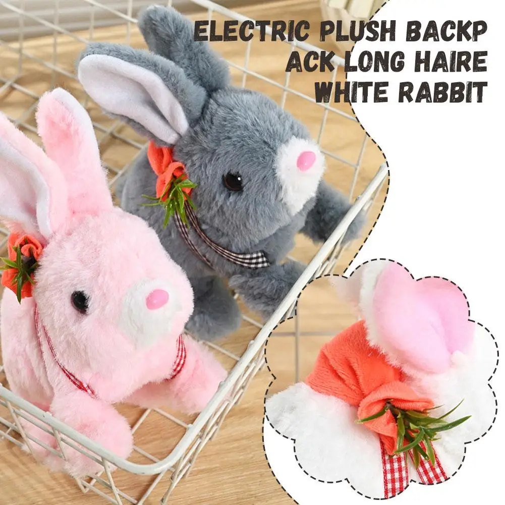 Juguete de conejo para golpear, orejas de movimiento para caminar, interruptor de nariz, conejito de peluche, conejo para caminar, juguete de peluche, regalo para niños pequeños, nacimiento A4y6