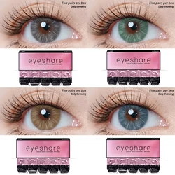 EYESHARE 10Pcs=5Pair Color Contact Lenses for 1 Day Daily Lens Blue Contacts Daily Disposable High Wearing Comfort Brown Lenses