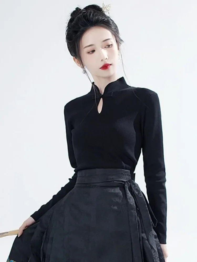 Y2k estética vintage oco para fora harajuku camisetas 2025 neo estilo chinês feminino grunge harajuku fino ajuste sólido camisetas femme