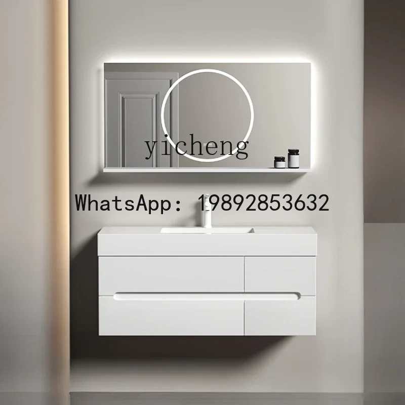 

Y1 Bathroom Cabinet Seamless Basin Ceramic Basin Combination Bathroom Light Luxury Washstand