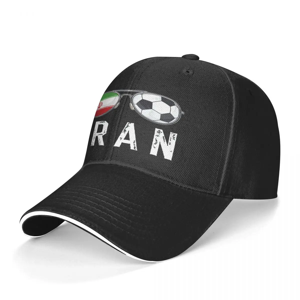 Summer Men Polyester Iran Persia IR Iranian Flag Football Sunglass Sun Baseball Cap Breathable Adjustable Outdoor Fishing Hat