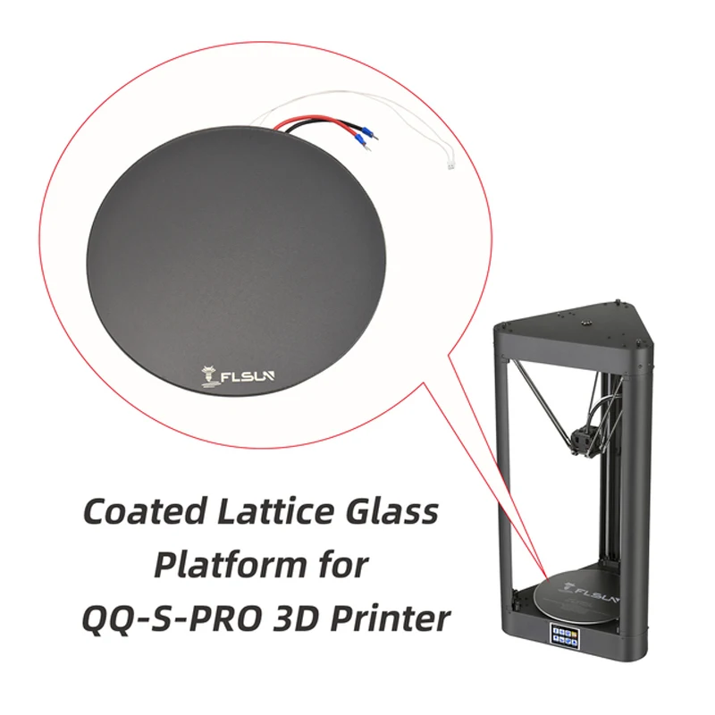 Authority FLSUN 3D Printer QQ-S PRO Hot Bed Parts QQS Heat Plate Glass Lattice Platform 265*265mm Strong Adhesion Build Surface