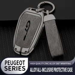 Car Zinc Alloy Key Case Bag For Peugeot GTLine 407 607 208 308 408 508 608 2008 3008 4008 5008 RCZ Car Key Chain Metal Key Shell