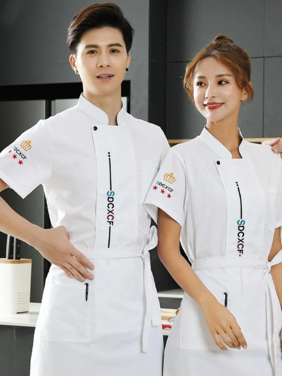 

Легкая дышащая униформа для поваров, тонкая одежда для мужчин для работы в ресторане и на кухне, комплекты для поваров