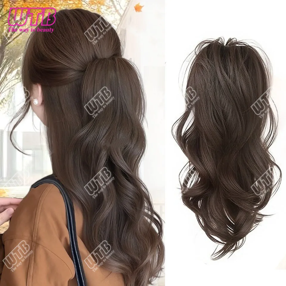 Synthetic 16Inch Short Curly Ponytail Claw Clip in Hair False Ponytail Wig Extension Hairpiece For Women