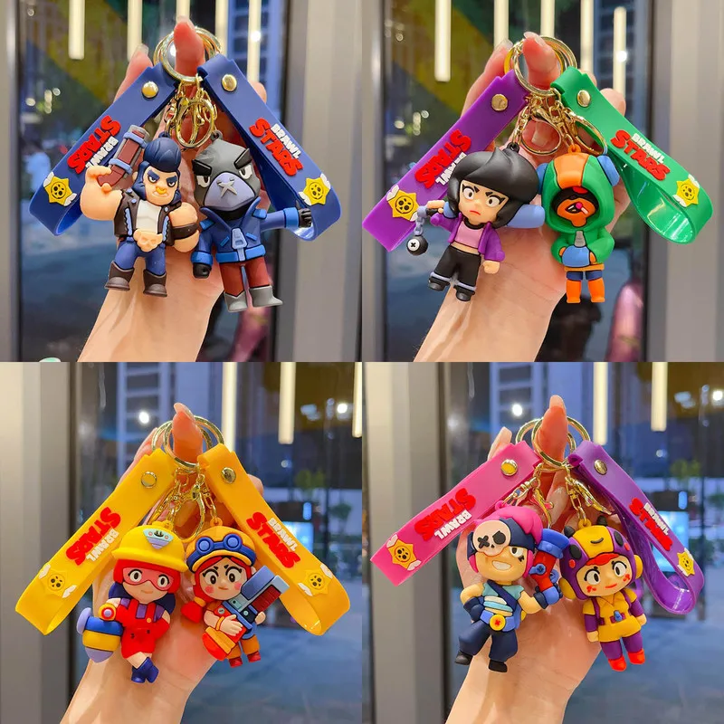 Juego popular creativo dibujos animados Brawl Stars muñeca llavero colgante bolsa coche llavero accesorios niños Navidad cumpleaños niños regalo