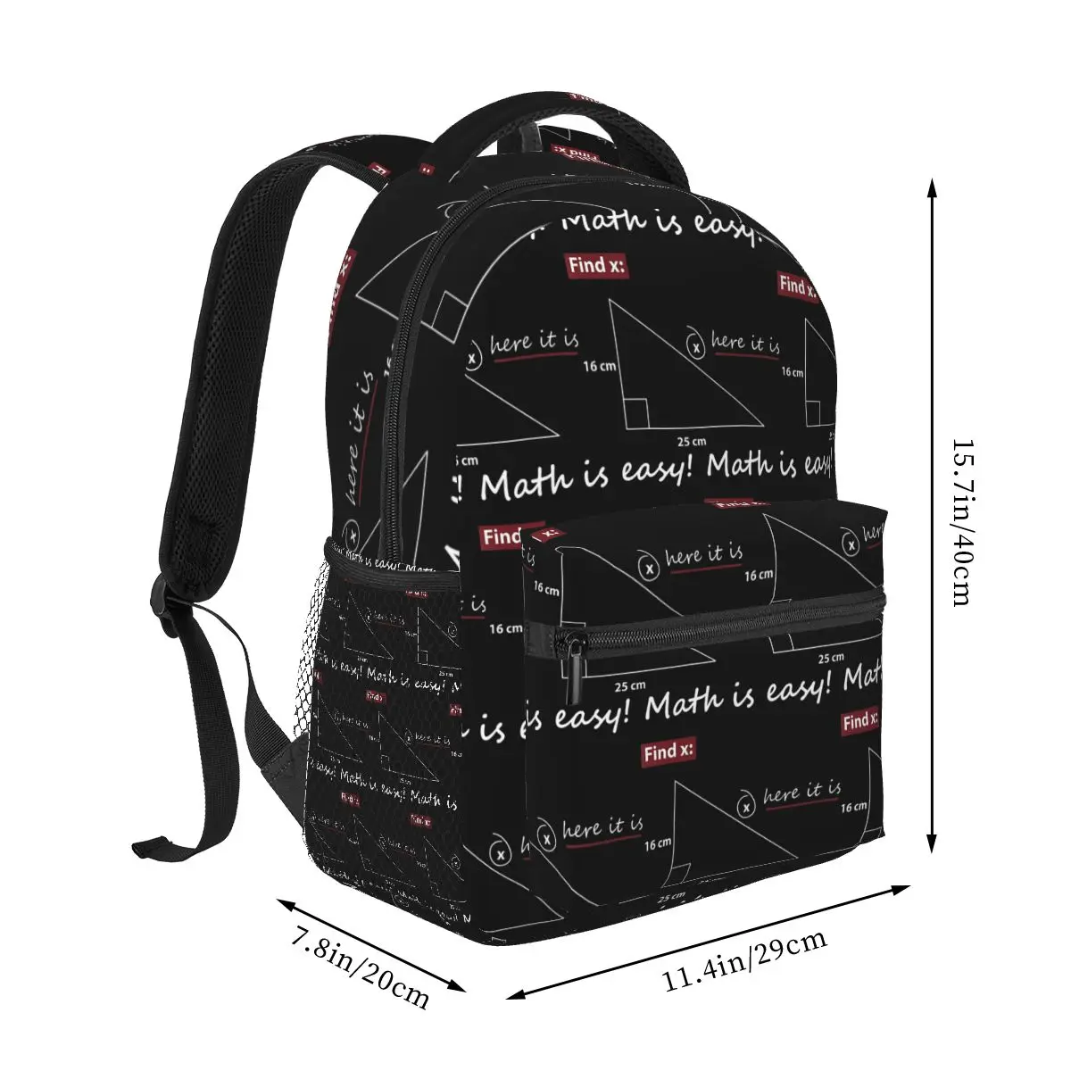 Math Is Easy Find X Here It Is Math Backpacks Boys Girls Bookbag Students School Bags Cartoon Travel Rucksack Shoulder Bag