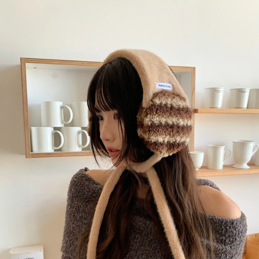 موضة سميكة الدانتيل متابعة غطاء للأذنين الباردة برهان يندبروف الدانتيل متابعة البلوز قبعة الدفء سدادات حماية الأذن عقال النساء #4