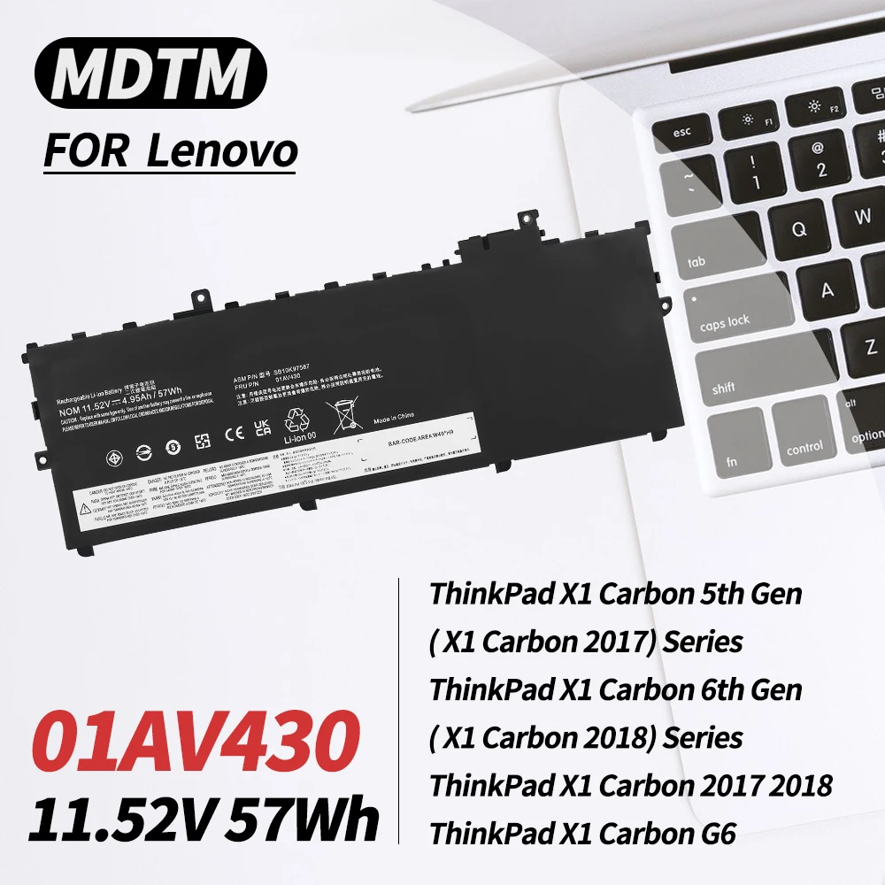 

Аккумулятор 01AV430 для Lenovo ThinkPad X1 Carbon 5-го/6-го поколения X1 Carbon 2017/2018 Series SB10K97587 01AV431 SB10K97588 01AV429